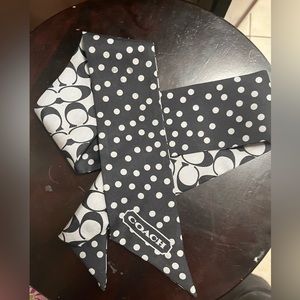 Coach Silk black and white reversible scarf